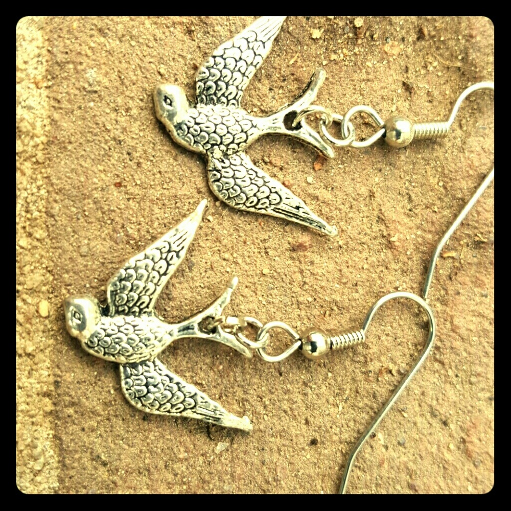 Sparrow Birds Earrings Sensitive Ear Friendly
